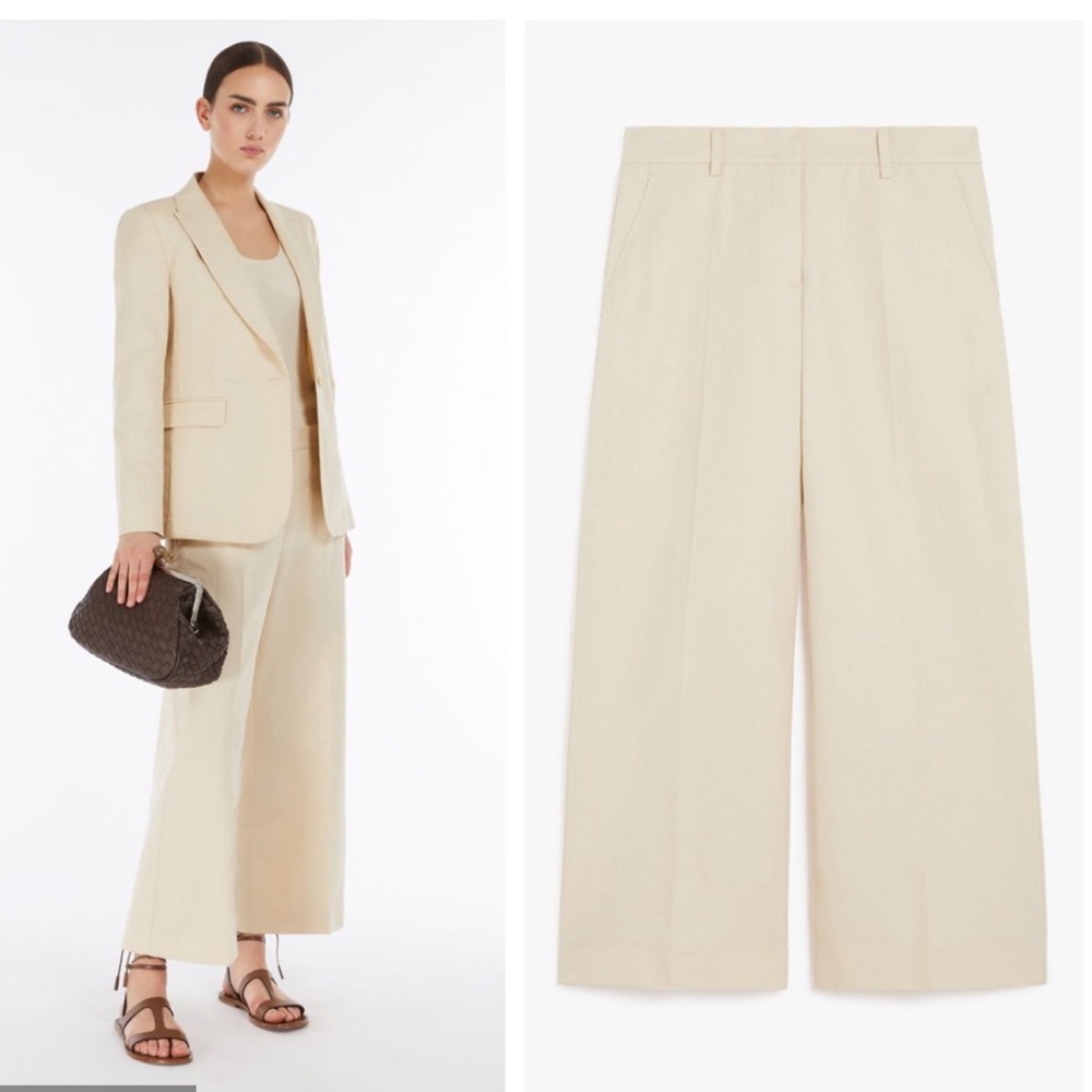 MaxMara Cream Wide-Leg Pants